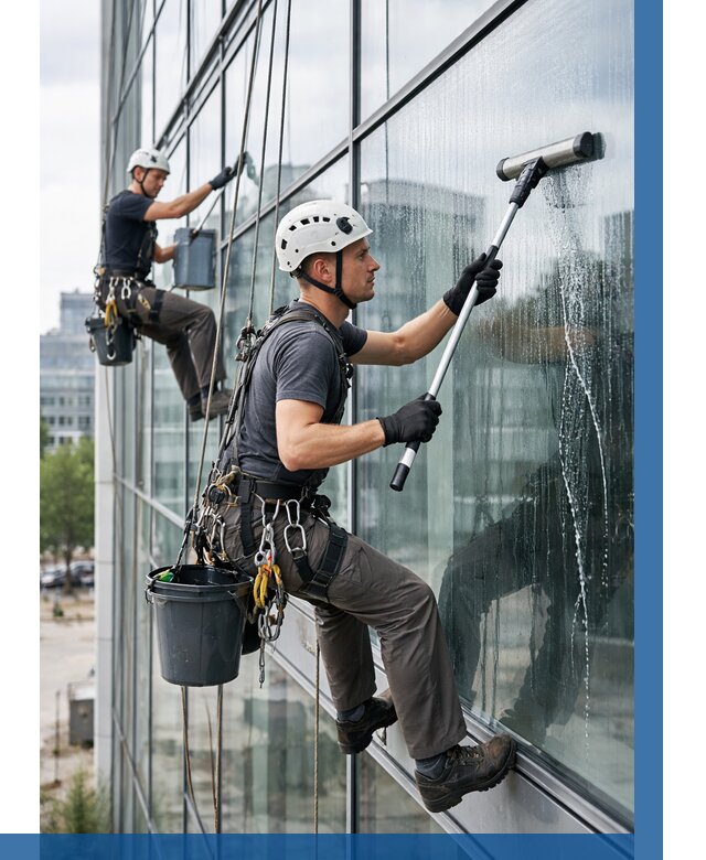 Мойка витражей альпинистами в Ломоносове от 717 р. под ключ|ВЫСОТНИК-Лмн