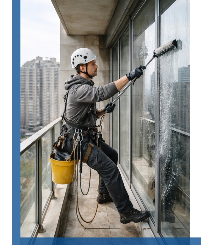 Профессиональная мойка балконного остекления в Ломоносове