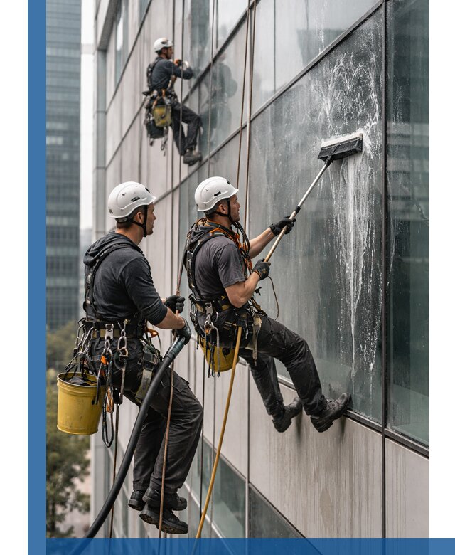 Профессиональная высотная мойка фасадов зданий в Ломоносове
