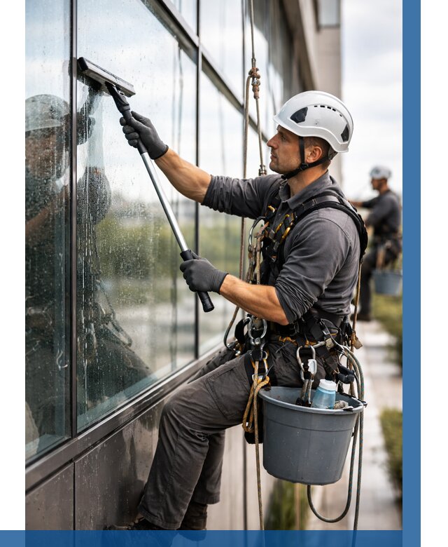 Мойка стеклянных фасадов в Ломоносове от 205 р. | ВЫСОТНИК-Лмн