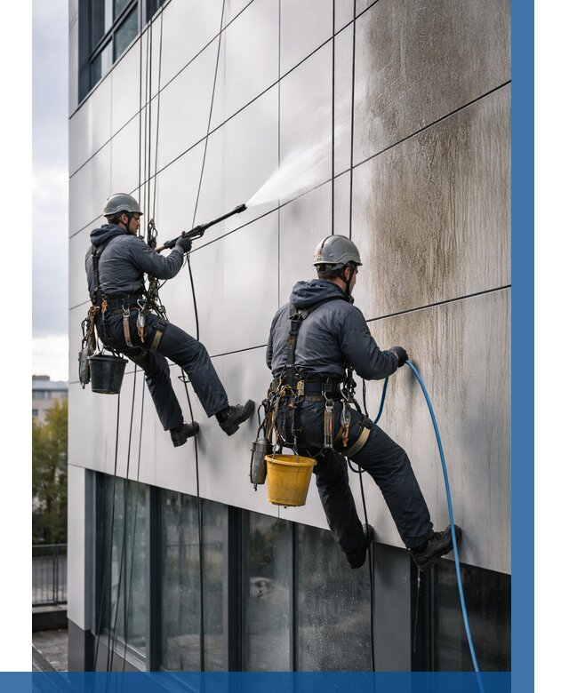 Мойка фасада из композита в Ломоносове по цене от 307 р. | ВЫСОТНИК-Лмн