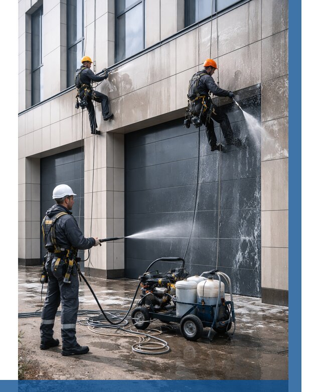 Послестроительная мойка фасада в Ломоносове от 307 р. | ВЫСОТНИК-Лмн