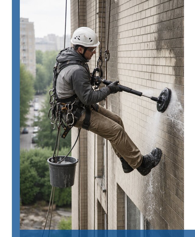 Очистка фасада от копоти в Ломоносове профессионально и безопасно