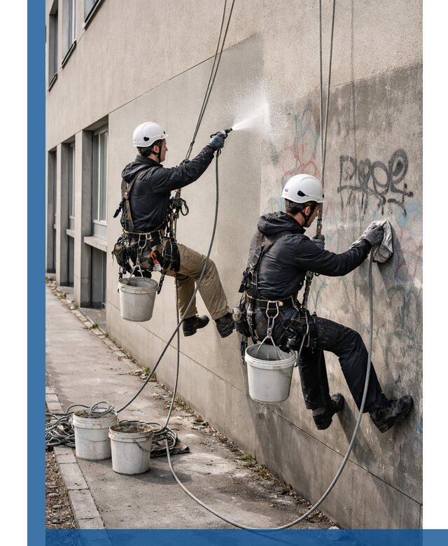 Антиграффити покрытие фасада с защитой от надписей в Ломоносове