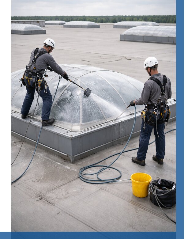 Мойка зенитных фонарей в Ломоносове, заказать от 4610 р. | ВЫСОТНИК-Лмн