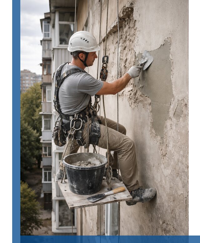 Восстановление фасадной штукатурки в Ломоносове с гарантией качества
