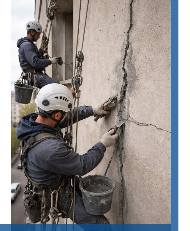 Заделка трещин на фасаде в Ломоносове от 922 р. | ВЫСОТНИК-Лмн