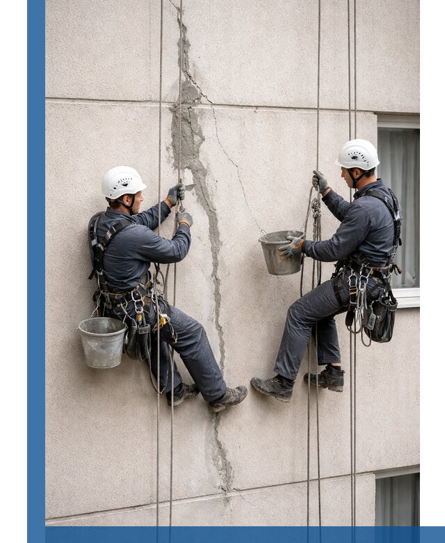 Заделка трещин на фасаде в Ломоносове с гарантийным ремонтом