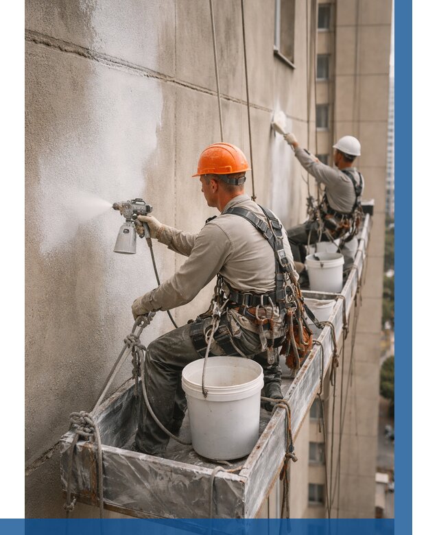 Грунтовка фасада на высоте в Ломоносове от 123 р. | ВЫСОТНИК-Лмн