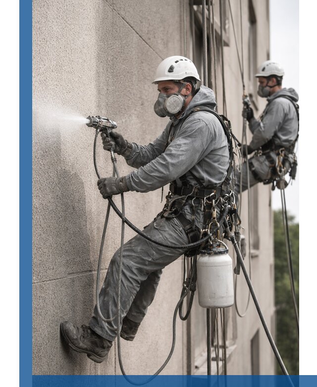 Безвоздушная покраска фасадов зданий в Ломоносове профессионально