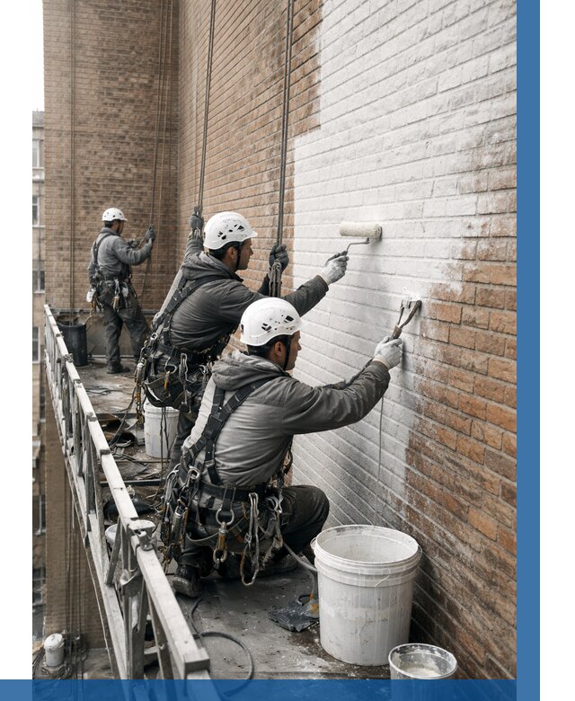 Покраска кирпичного фасада в Ломоносове от 359 р. | ВЫСОТНИК-Лмн