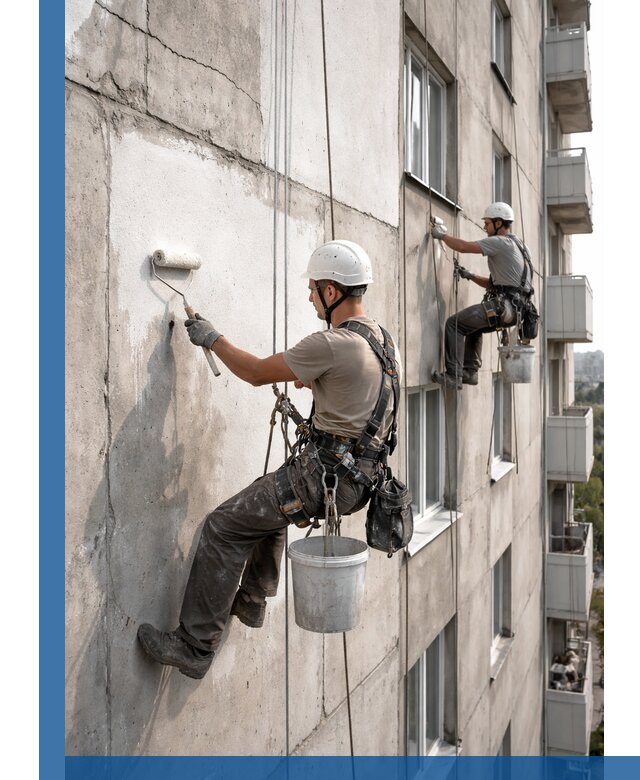 Покраска бетонного фасада в Ломоносове для жилых и промышленных объектов