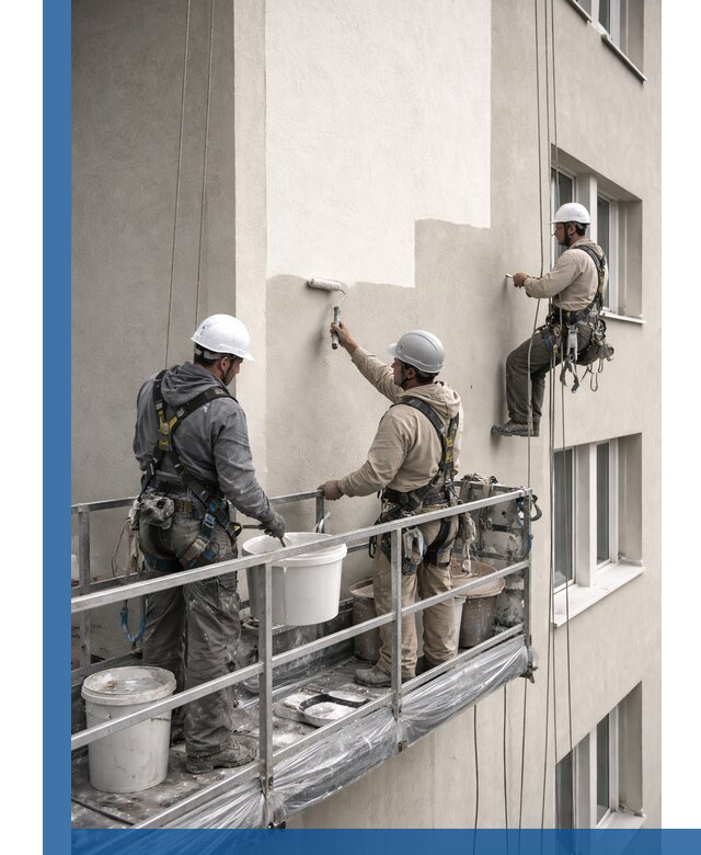 Покраска оштукатуренного фасада в Ломоносове под ключ с гарантией