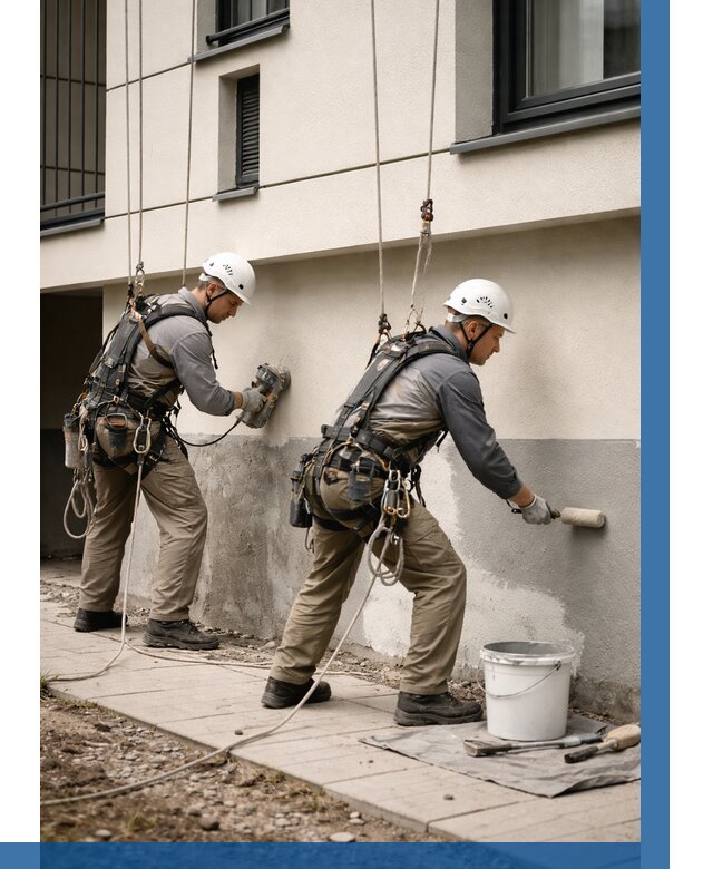 Окраска цоколя здания в Ломоносове от 461 р. под ключ | ВЫСОТНИК-Лмн