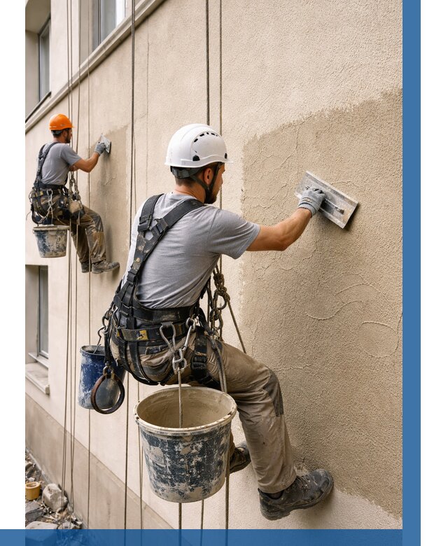 Декоративная штукатурка фасада в Ломоносове от 1229 р. | ВЫСОТНИК-Лмн