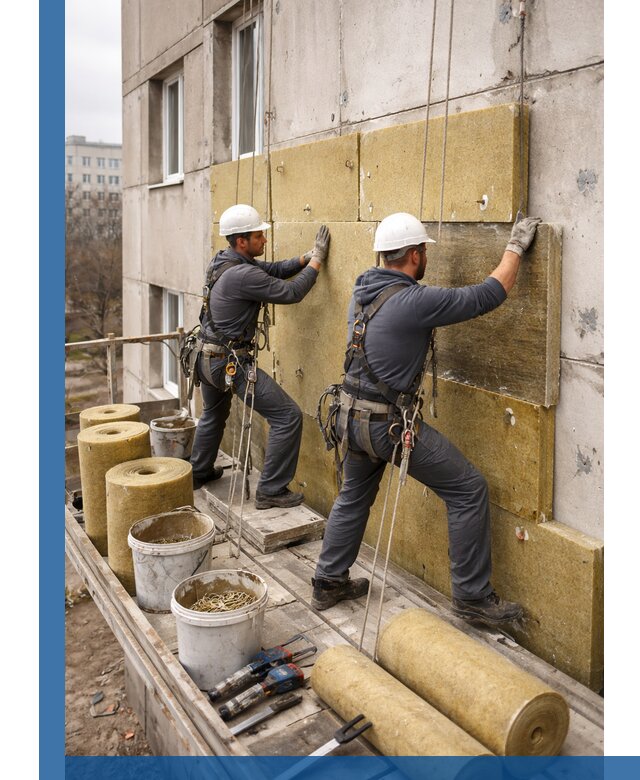 Утепление фасада минватой в Ломоносове под ключ с гарантией