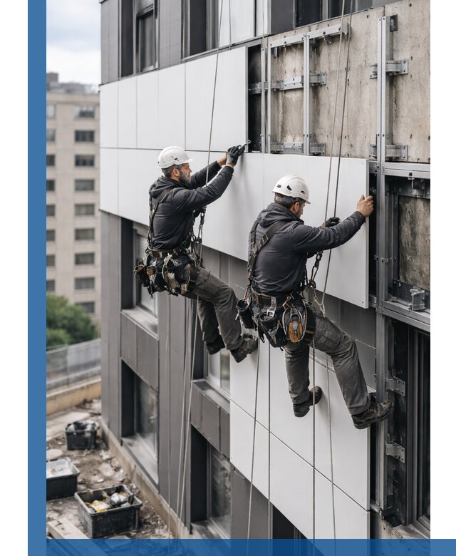 Монтаж композитных панелей фасада в Ломоносове под ключ