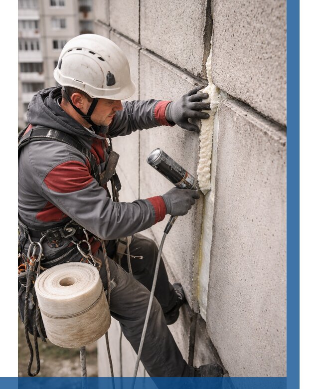 Утепление межпанельных швов в Ломоносове от 717 р. | ВЫСОТНИК-Лмн