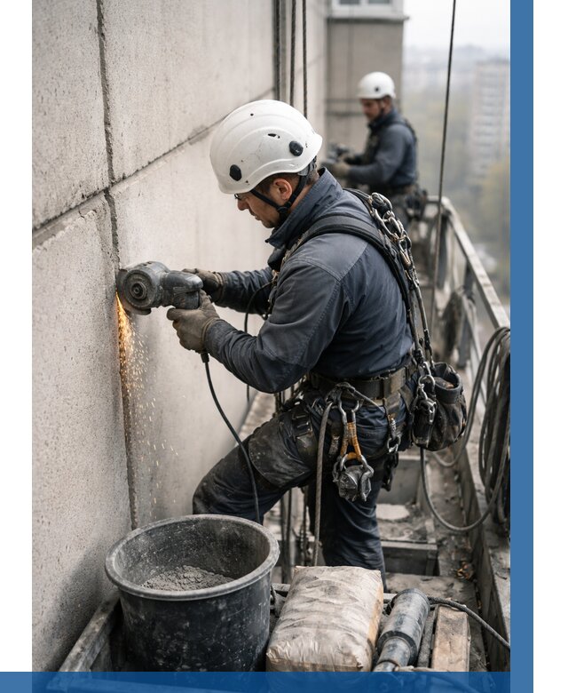 Штробление межпанельных швов в Ломоносове от 1229 р. | ВЫСОТНИК-Лмн