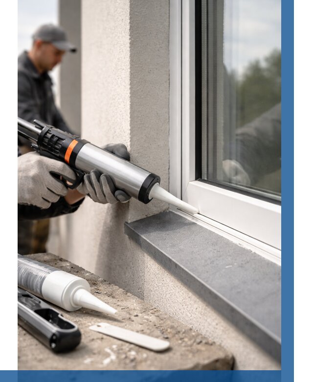 Герметизация монтажных швов окон в Ломоносове от 666 р. | ВЫСОТНИК-Лмн