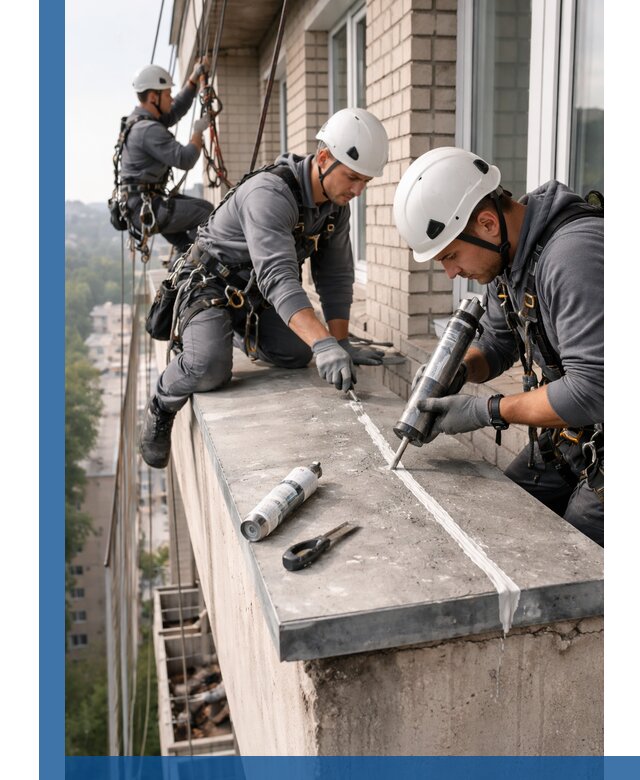 Герметизация балконного козырька в Ломоносове профессионально