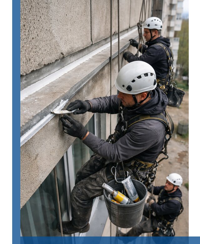 Герметизация примыкания балкона в Ломоносове под ключ с гарантией