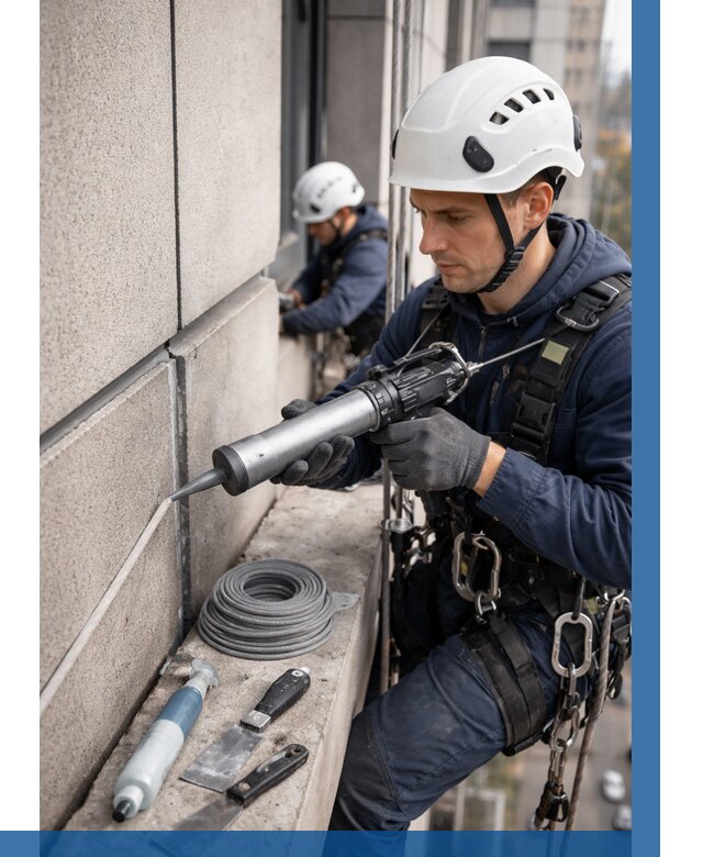 Герметизация деформационных швов фасада в Ломоносове от 717 | ВЫСОТНИК-Лмн