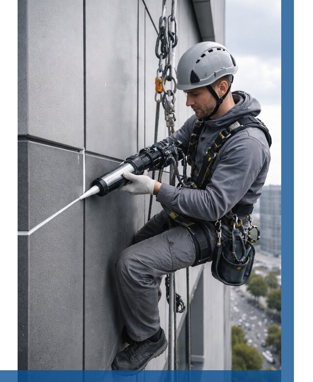 Герметизация стыков фасадных панелей в Ломоносове от 6659 р.| ВЫСОТНИК-Лмн