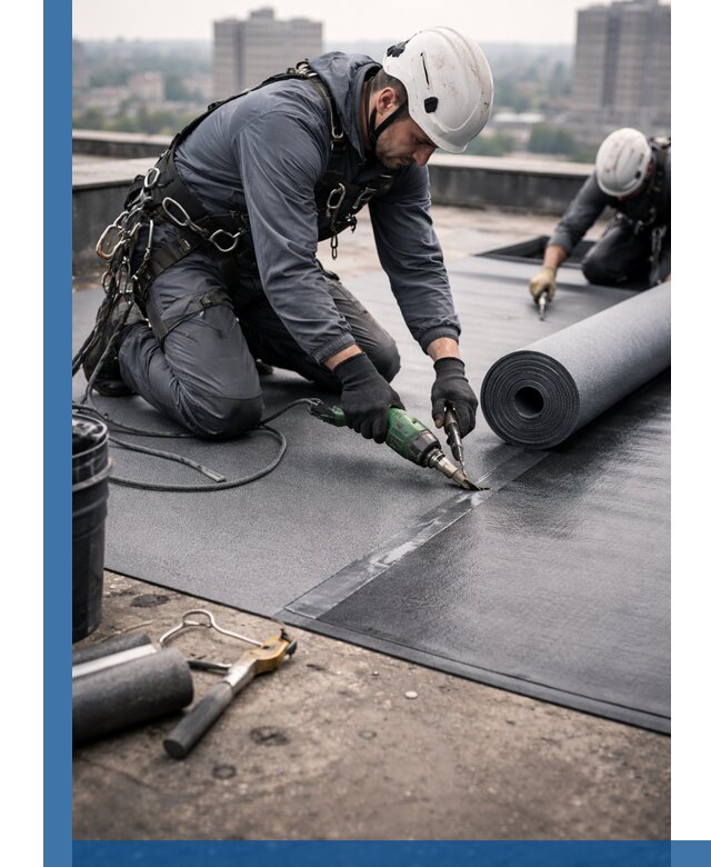 Ремонт мягкой кровли в Ломоносове с выездом промальпинистов