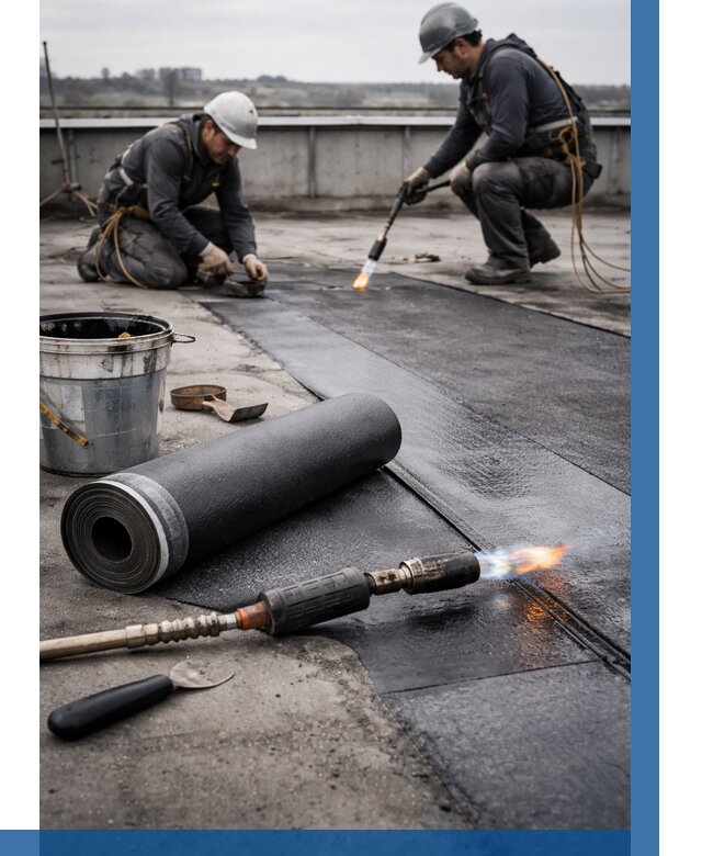 Ремонт рулонной кровли в Ломоносове от 666 р. | ВЫСОТНИК-Лмн