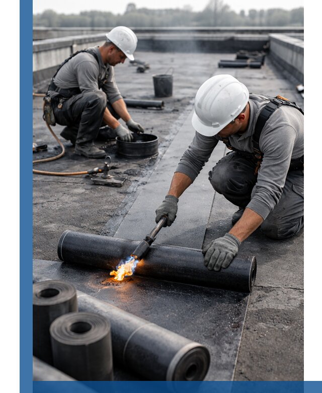 Ремонт рулонной кровли в Ломоносове герметизация и восстановление