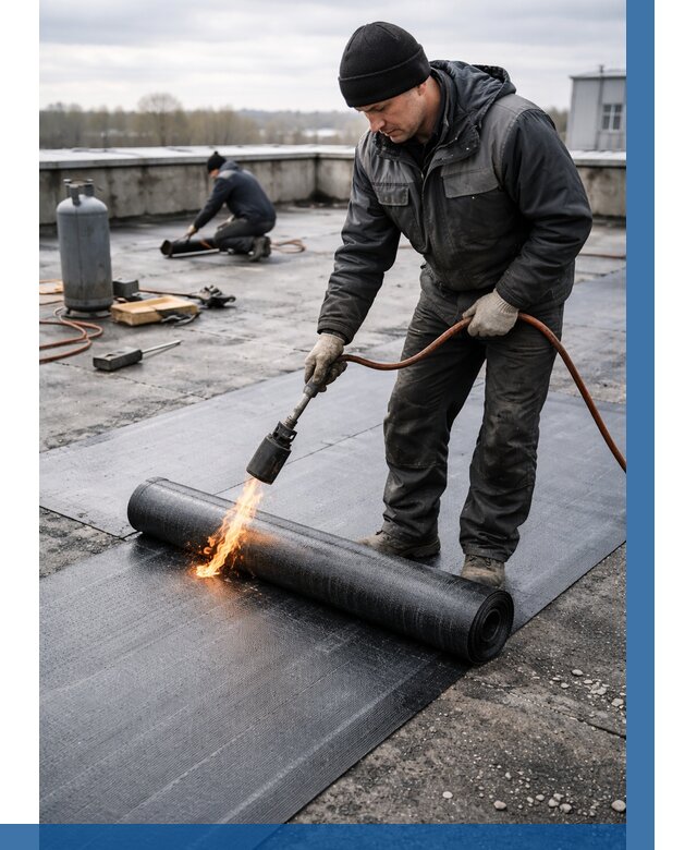 Ремонт наплавляемой кровли в Ломоносове от 717 р. | ВЫСОТНИК-Лмн