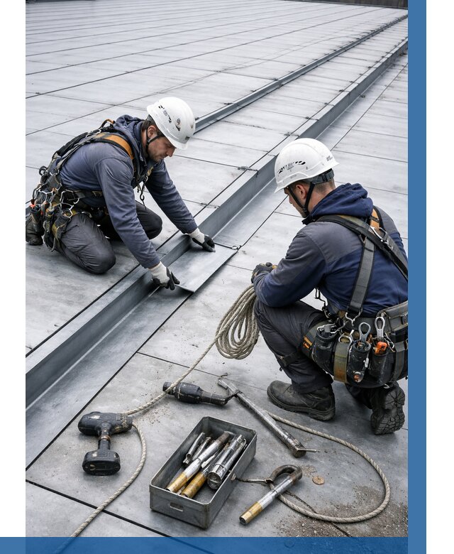 Ремонт фальцевой кровли в Ломоносове от 717 р. | ВЫСОТНИК-Лмн