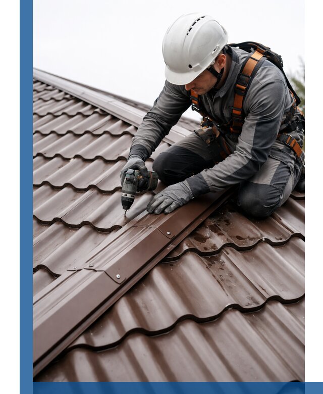 Ремонт металлочерепицы на крыше в Ломоносове профессионально