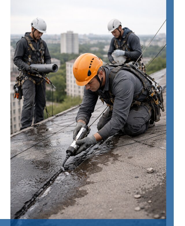 Устранение протечек кровли в Ломоносове от 12294 р. | ВЫСОТНИК-Лмн