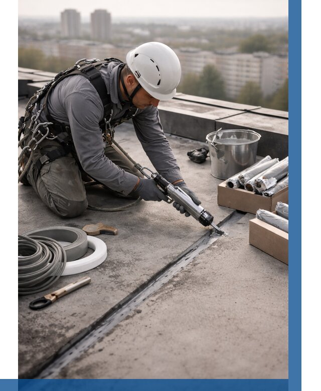 Герметизация швов кровли в Ломоносове от 461 р./м2 | ВЫСОТНИК-Лмн