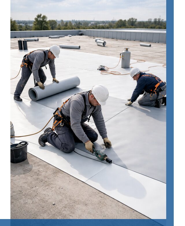 Монтаж мембранной кровли под ключ в Ломоносове от 1229 р. | ВЫСОТНИК-Лмн