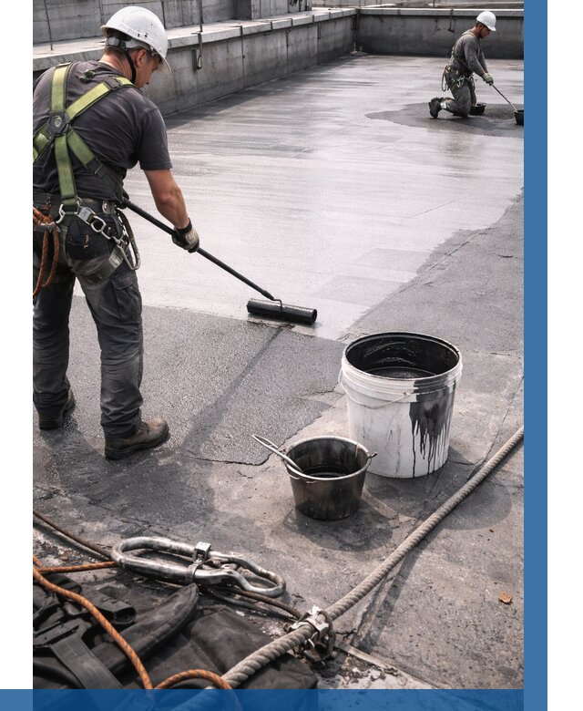 Гидроизоляция кровли жидкой резиной в Ломоносове от 512 р. | ВЫСОТНИК-Лмн