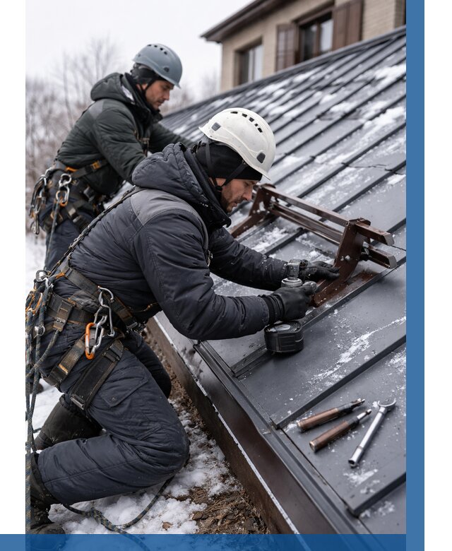 Монтаж снегозадержателей в Ломоносове от 461 р. | ВЫСОТНИК-Лмн