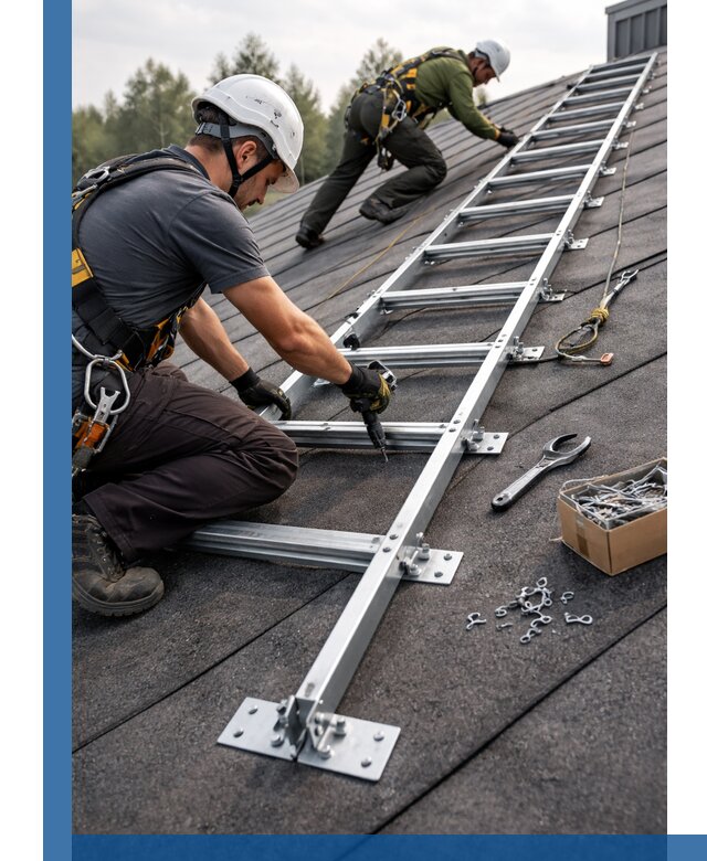 Профессиональный монтаж кровельной лестницы в Ломоносове под ключ