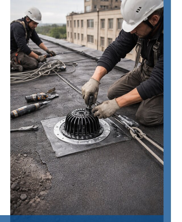 Установка водосточных воронок в Ломоносове цена от 3586 р. | ВЫСОТНИК-Лмн