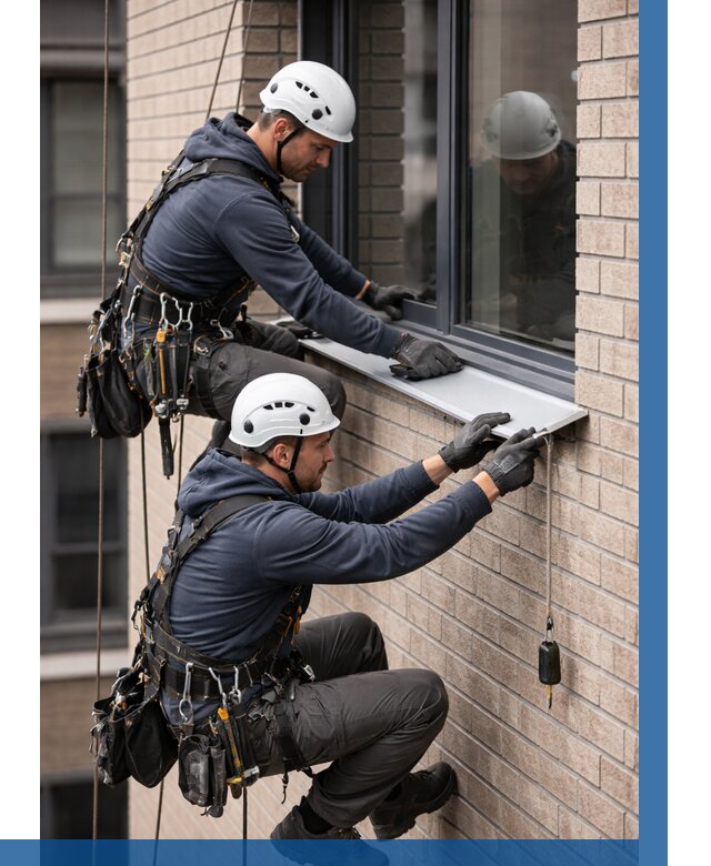 Монтаж оконных отливов под ключ в Ломоносове от 3586 р. | ВЫСОТНИК-Лмн