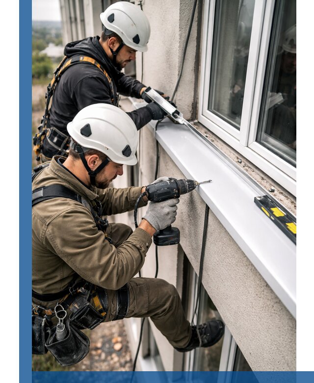 Профессиональный монтаж оконных отливов и отведения воды в Ломоносове