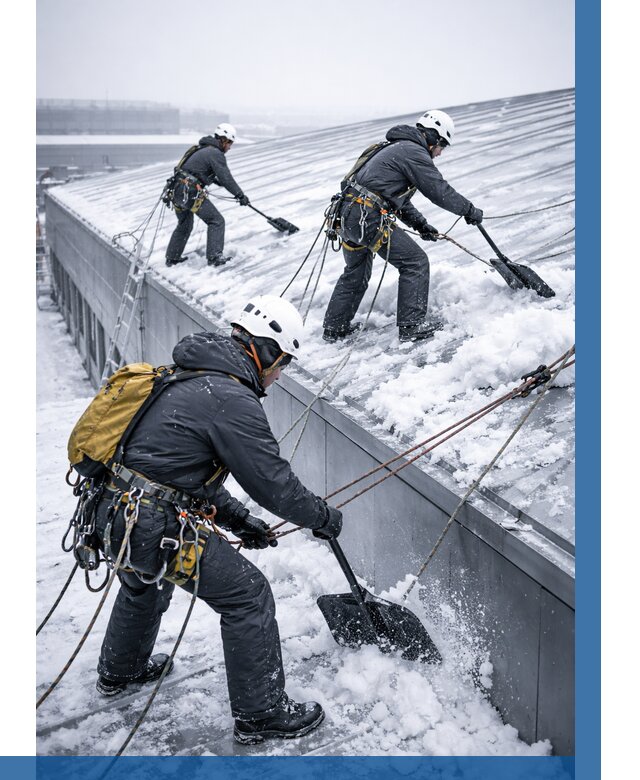 Очистка навесов от снега в Ломоносове от 4610 р. | ВЫСОТНИК-Лмн