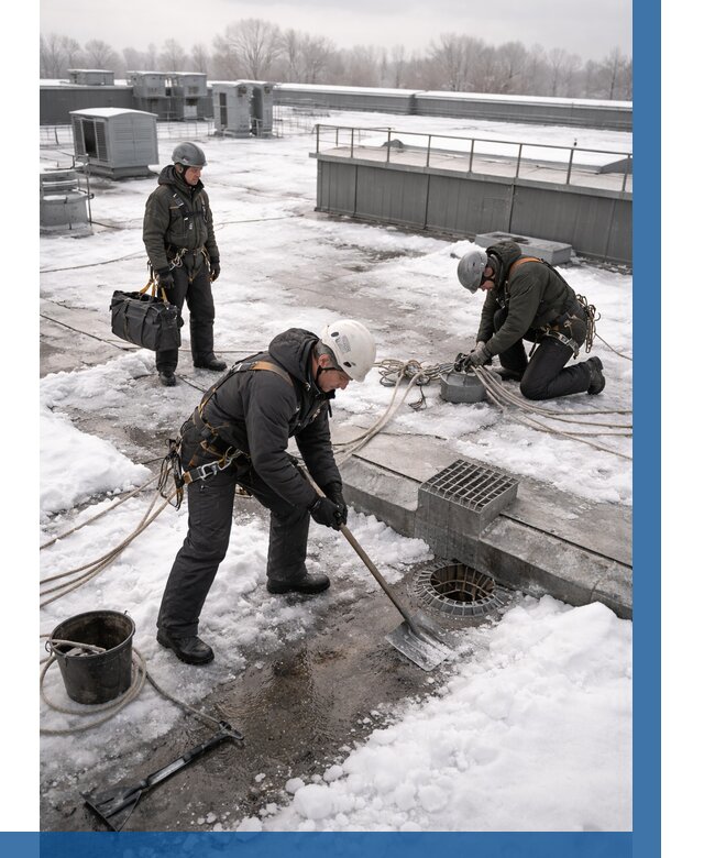 Абонентское обслуживание кровли зимой в Ломоносове от 8196 р. | ВЫСОТНИК-Лмн