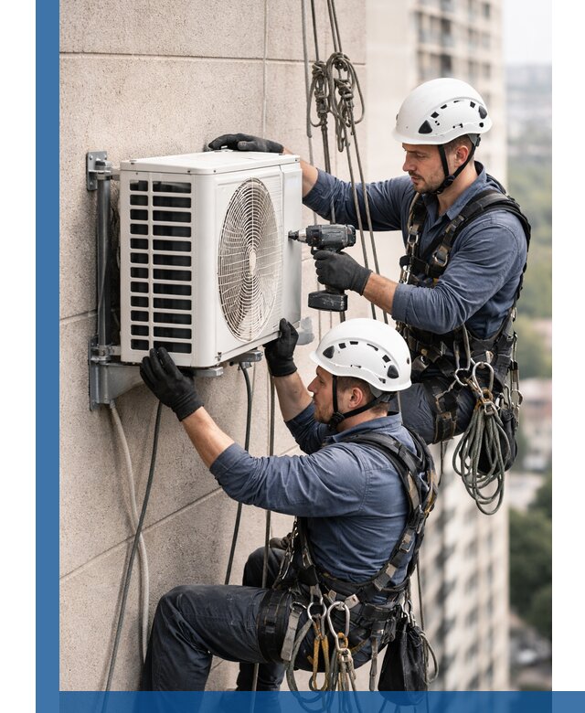 Монтаж внешнего блока кондиционера в Ломоносове установка и крепление