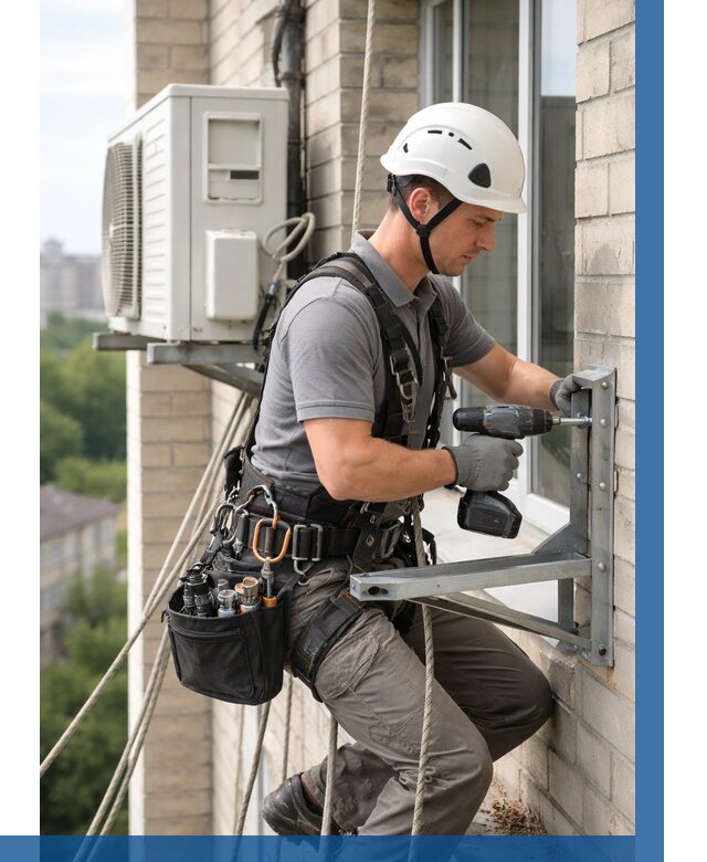 Установка кронштейнов кондиционера в Ломоносове от 3586 р. | ВЫСОТНИК-Лмн