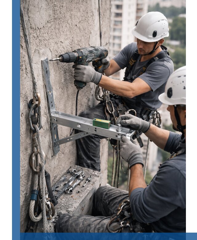 Установка кронштейнов кондиционера и крепежа в Ломоносове