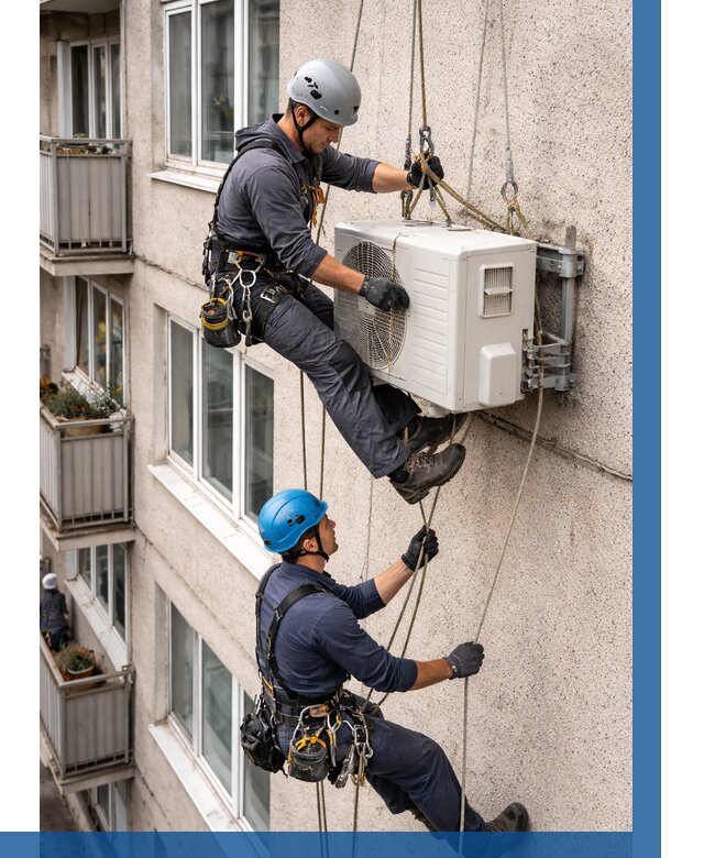 Перенос внешнего блока кондиционера в Ломоносове от 9221 р.| ВЫСОТНИК-Лмн