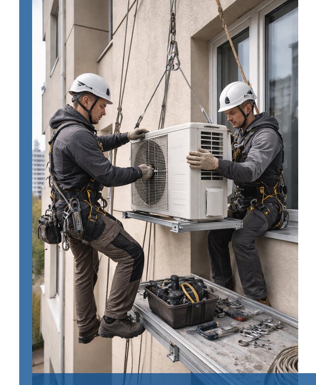 Перенос внешнего блока кондиционера в Ломоносове с монтажом и крепежом